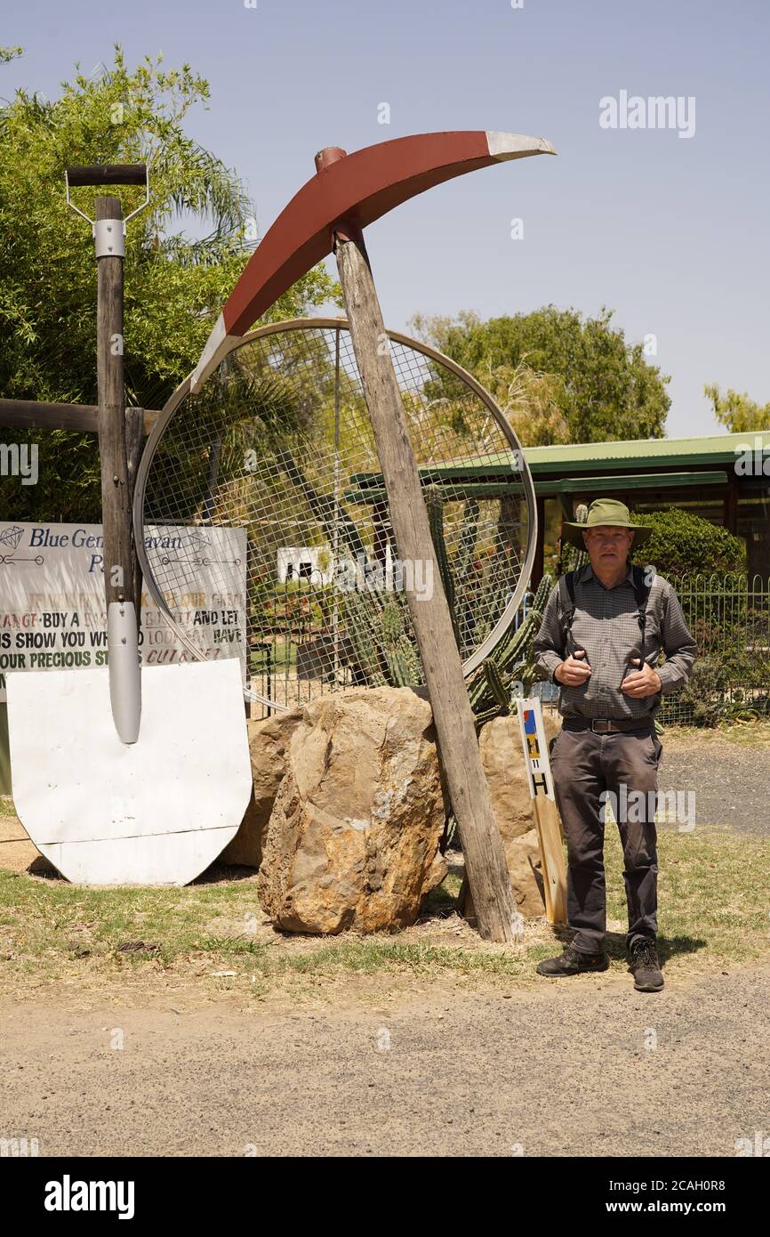 Big gem hunting tools at Sapphire, Queensland, Australia Stock Photo