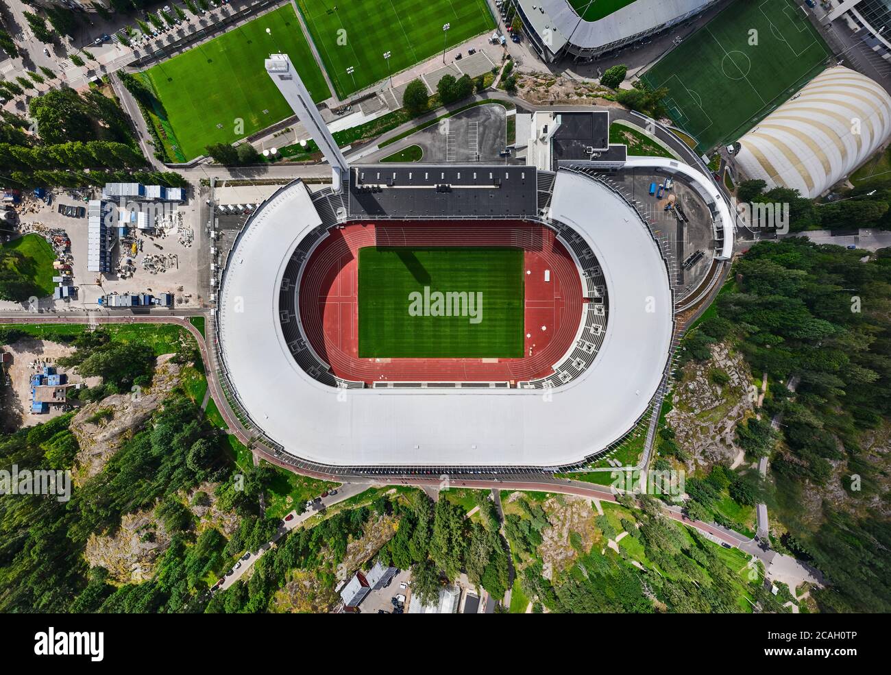 Helsinki, Finland - August 1, 2020: Arial view of the Helsinki Olympic  Stadium after renovation Stock Photo - Alamy