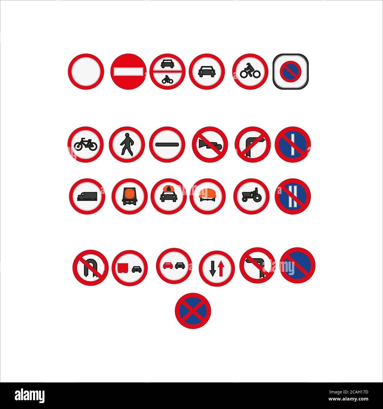Illustration of traffic signs isolated on a white background Stock ...