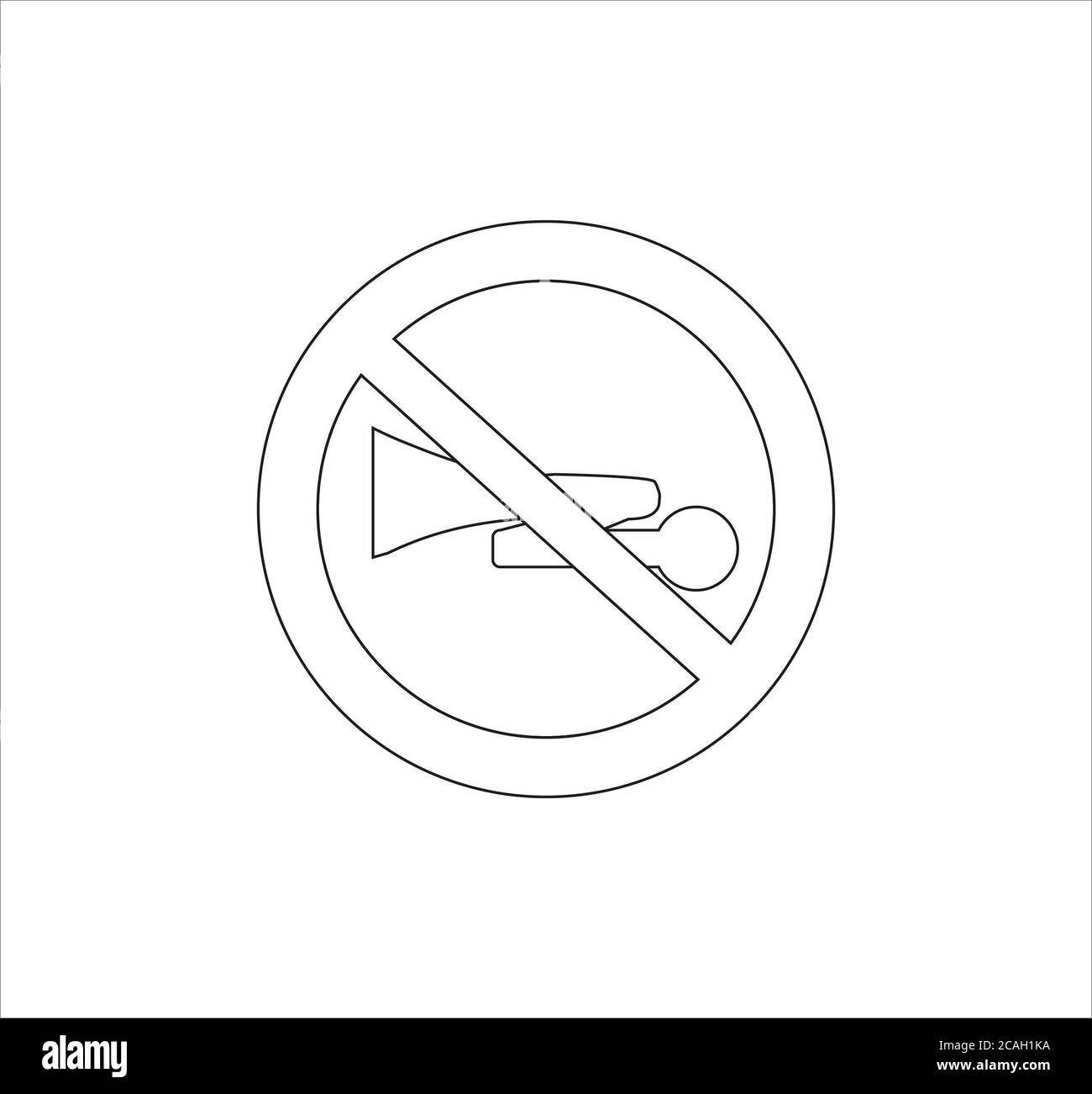 Black and white horn prohibited sign icon Stock Photo Alamy