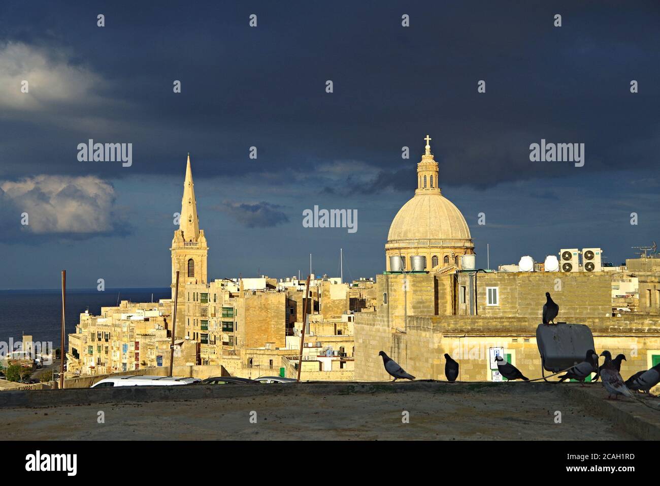 Valeta Historic church fortification in valletta hi-res stock photography and ...