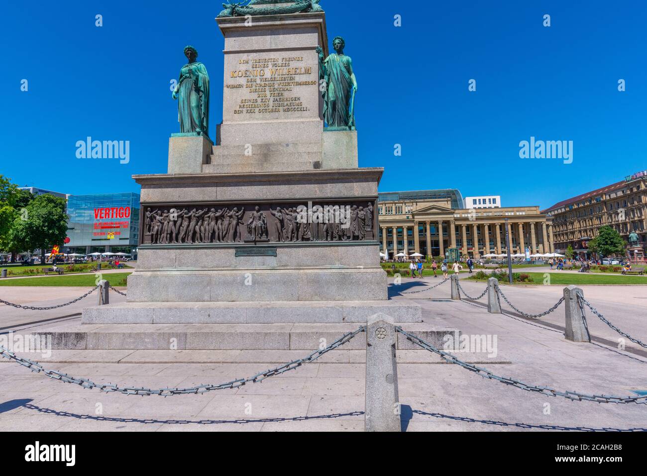 Schlossplatz or Castle Square with Lubiläumssäule,  in the city centre, Stuttgart, Federal State Baden-Württemberg, South Germany, Europe Stock Photo