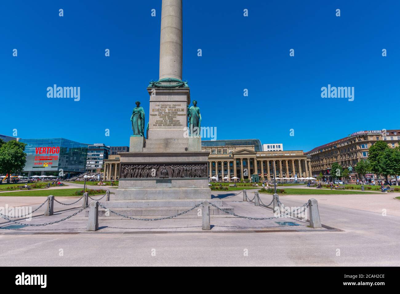 Schlossplatz or Castle Square with Lubiläumssäule,  in the city centre, Stuttgart, Federal State Baden-Württemberg, South Germany, Europe Stock Photo