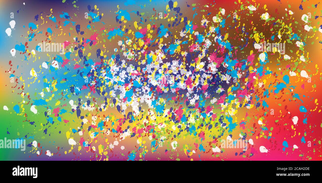 Abstract color splatter background illustration Stock Photo
