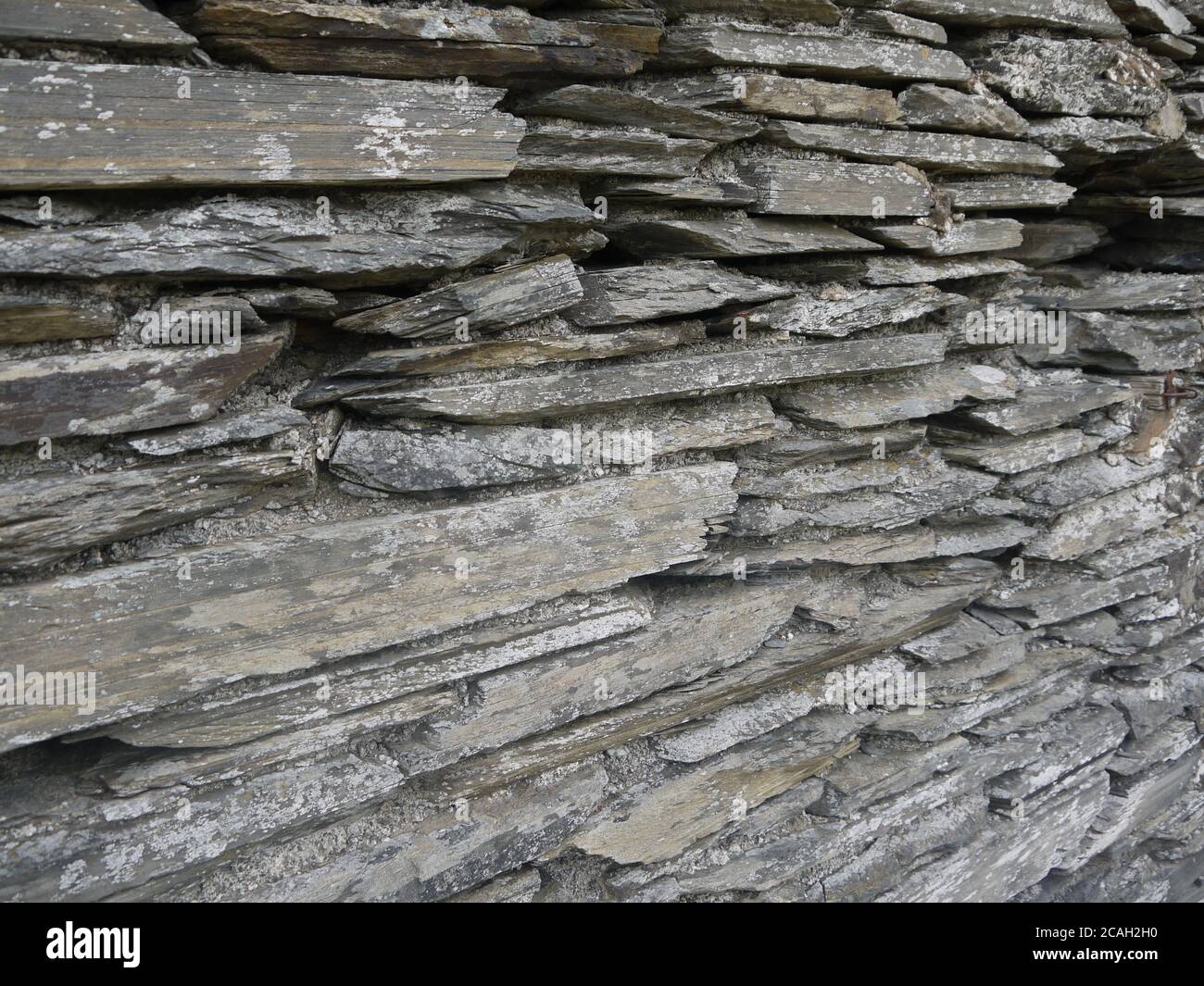 Slate Stacked Wall Stock Photo Alamy