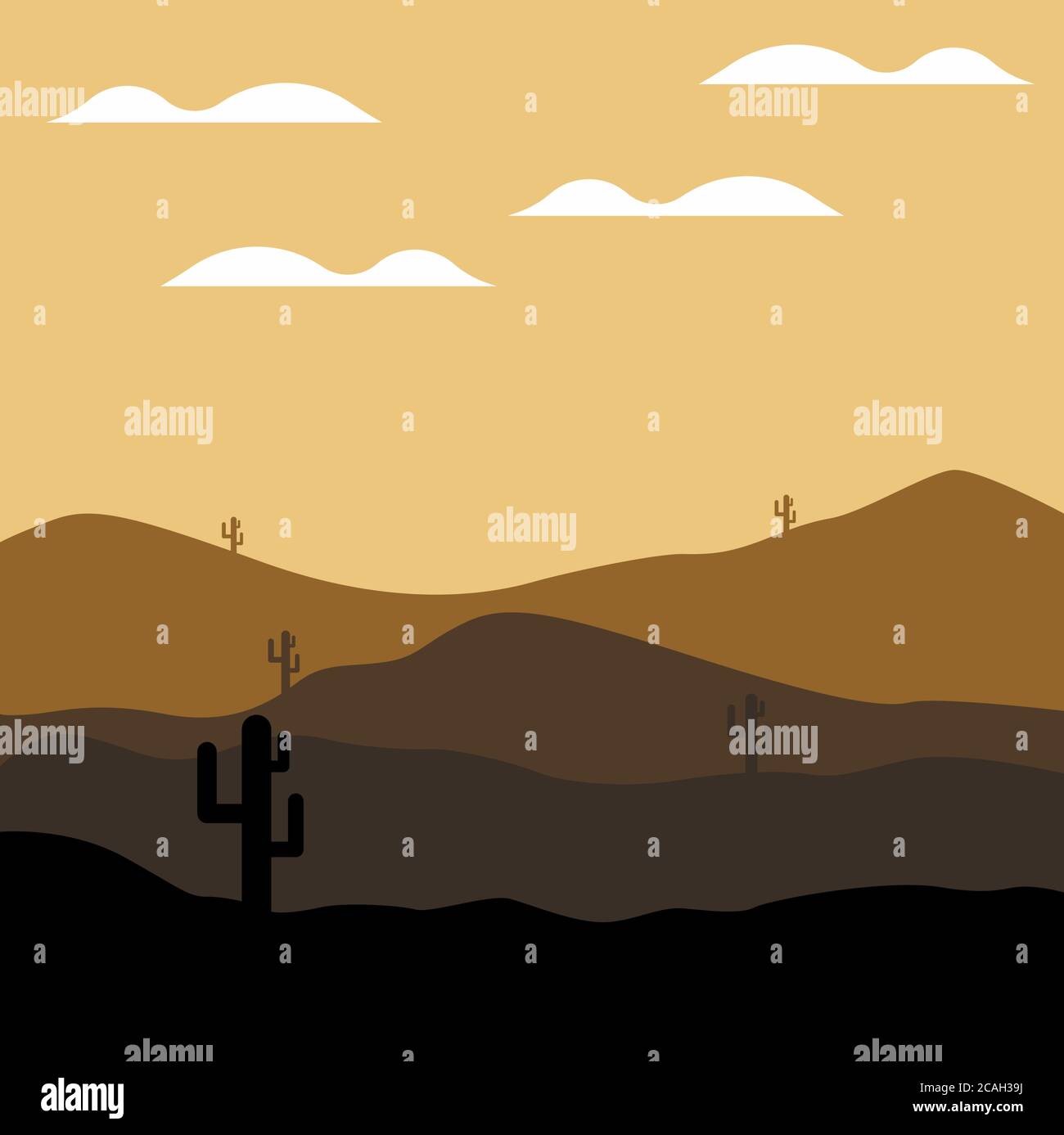 Sunlight and clouds in the desert Stock Vector Images - Alamy