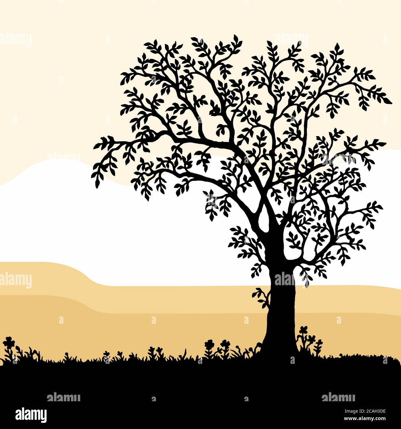 vector illustration silhouette of a tree Stock Vector Image & Art - Alamy