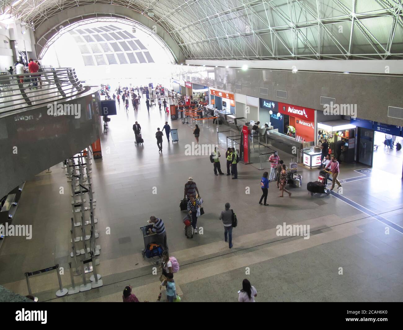 Fortaleza, Ceara / Brazil - July 28, 2018: Movement of passengers on boarding and disembarking in the lobby of the international airport of Fortaleza Stock Photo