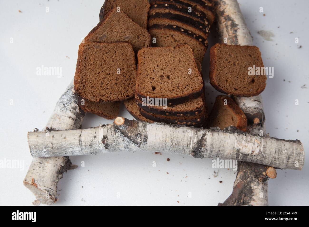 Fresh brown bread slice isolated on white background Stock Photo - Alamy