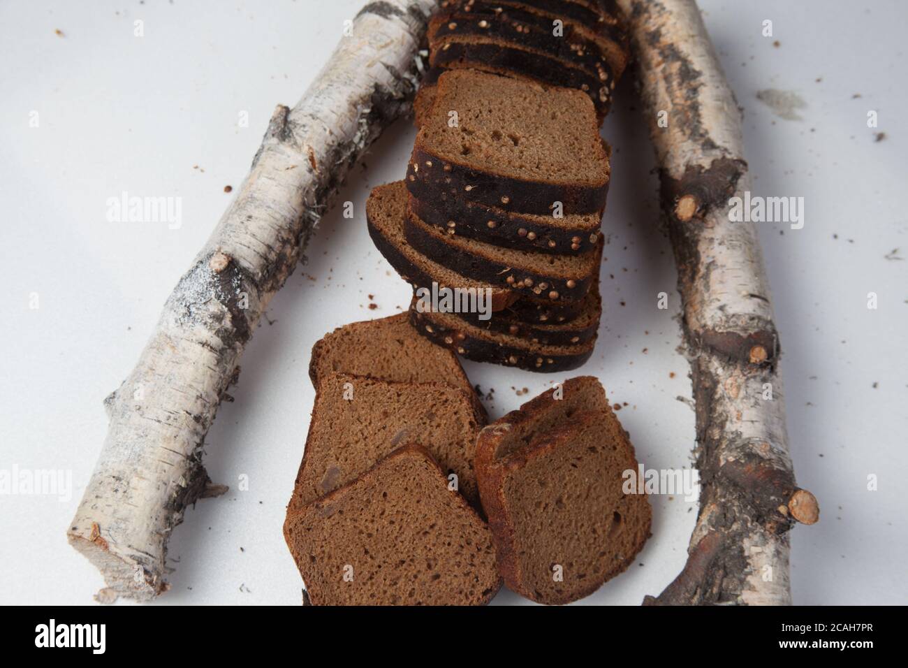 Fresh brown bread slice isolated on white background Stock Photo - Alamy