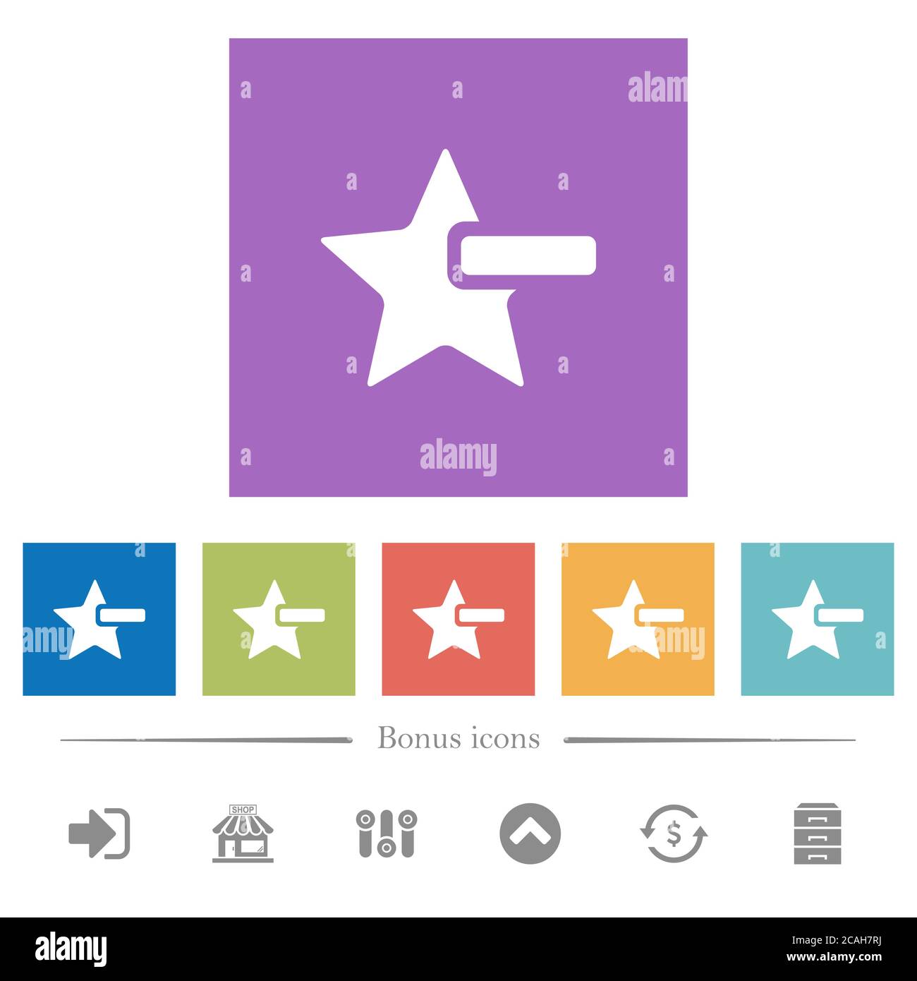 Remove star flat white icons in square backgrounds. 6 bonus icons ...