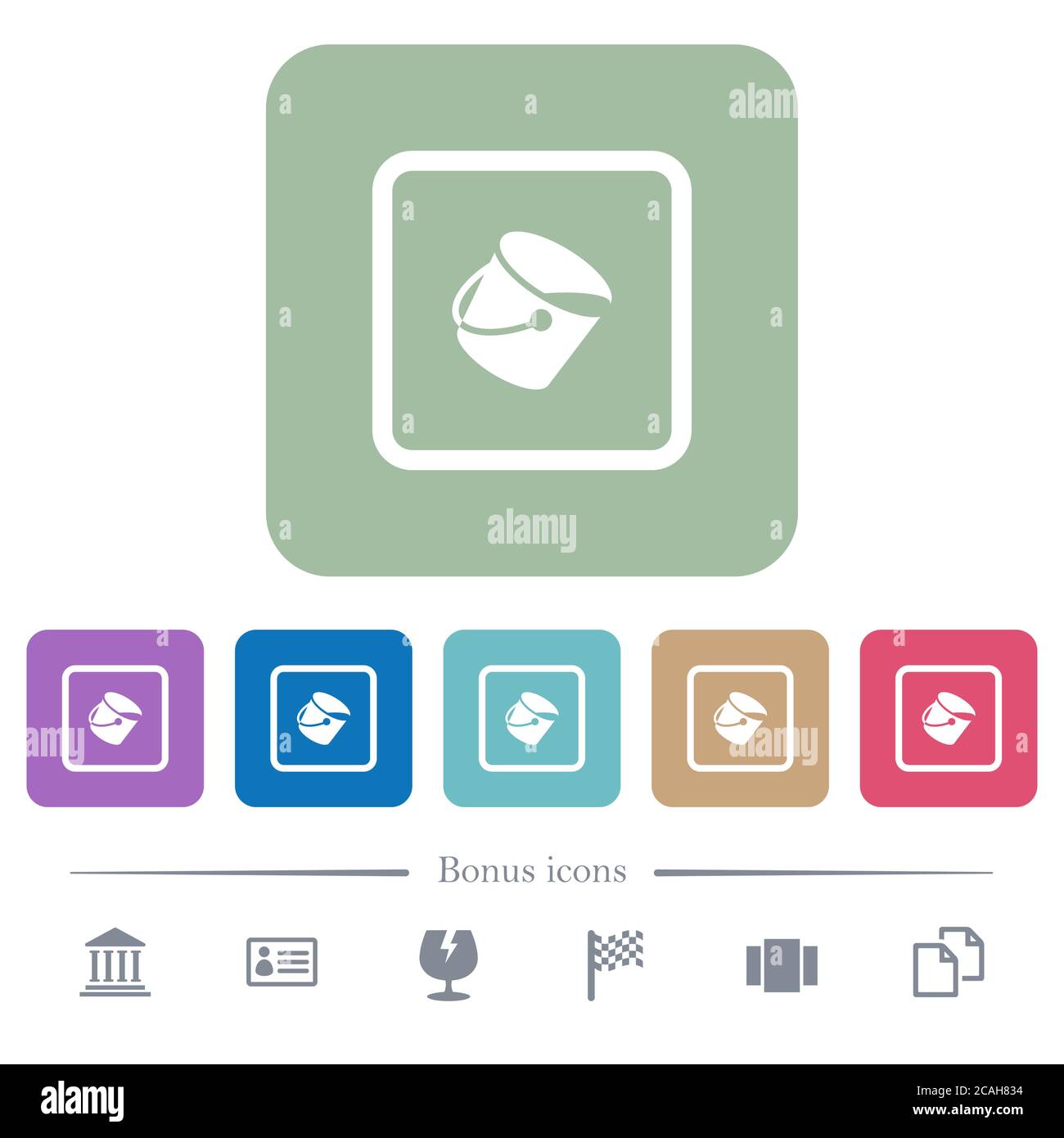 Fill object white flat icons on color rounded square backgrounds. 6 ...