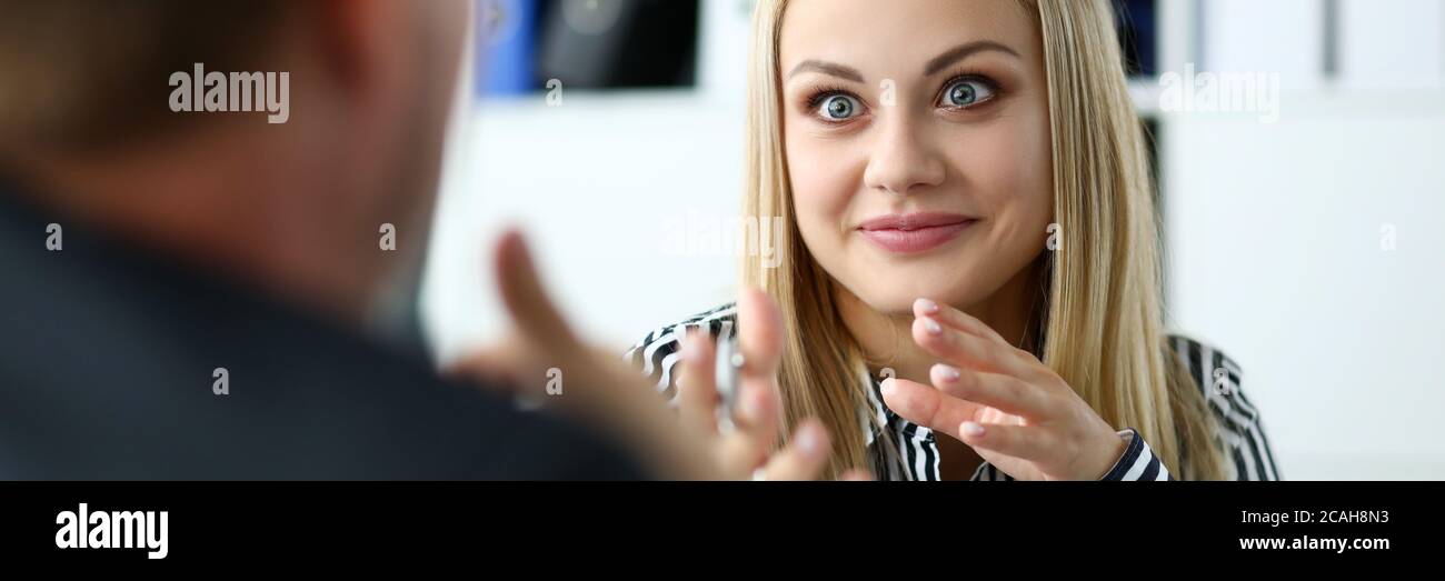Counseling by specialists in personnel matters. Stock Photo