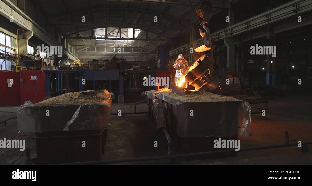 The molten metal is poured into the mold. Melting furnace for cast iron ...