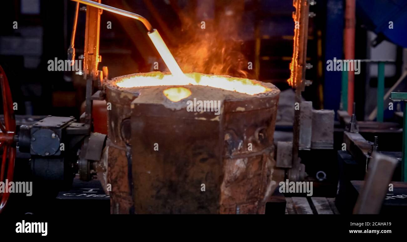 Liquid metal from blast furnace Stock Photo - Alamy