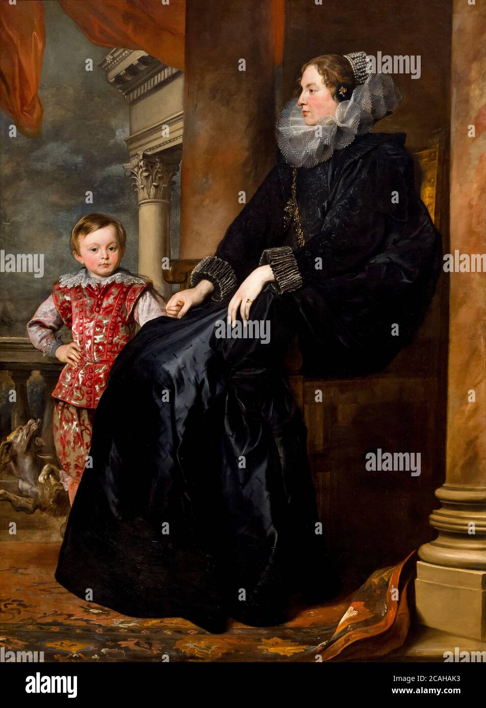A Genoese Noblewoman and Her Son, Sir Anthony van Dyck, circa 1626, National Gallery of Art, Washington DC, USA, North America Stock Photo