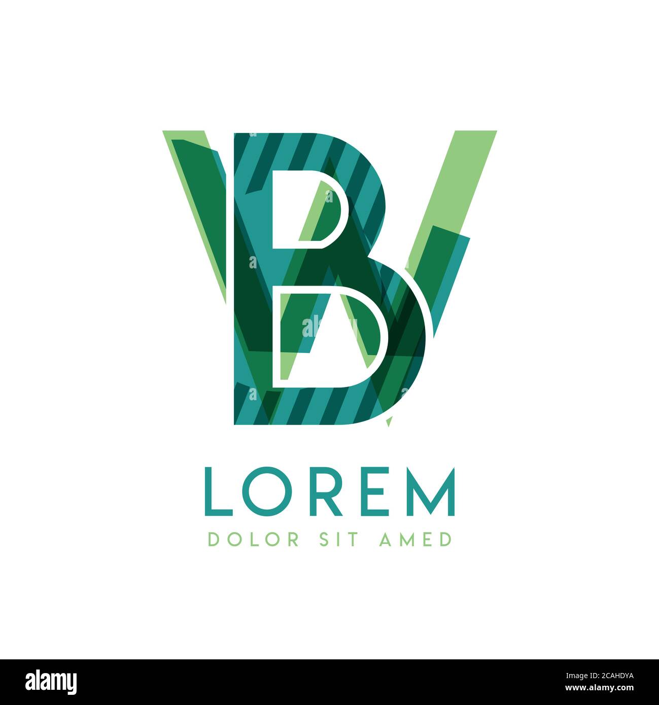 WB luxury logo design with green and dark green color that can be used ...
