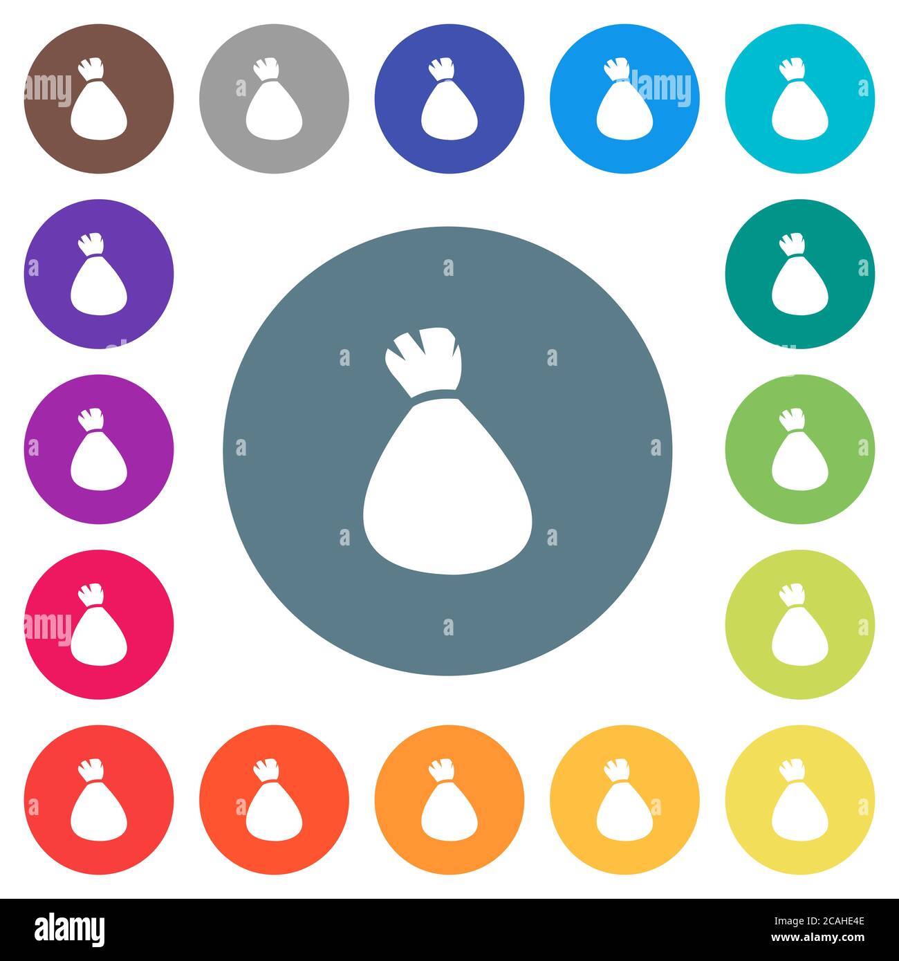 Money bag flat white icons on round color backgrounds. 17 background ...