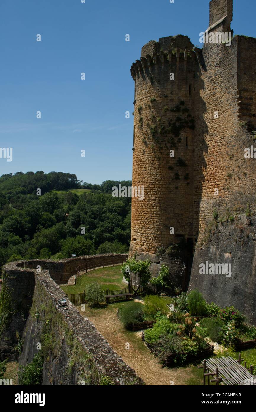 Chateau de Bonaguil near Fumel, Lot-et-Garonne, France Stock Photo