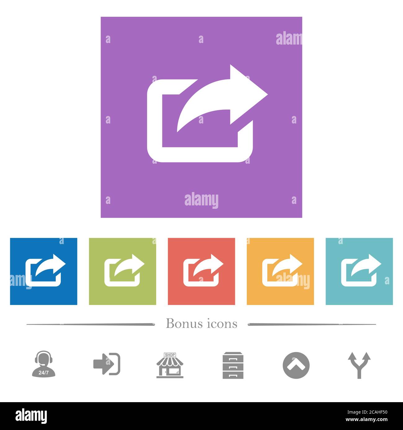 Export with upper right arrow flat white icons in square backgrounds. 6 ...