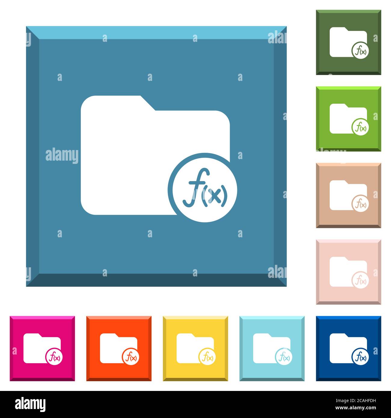 Directory functions white icons on edged square buttons in various ...