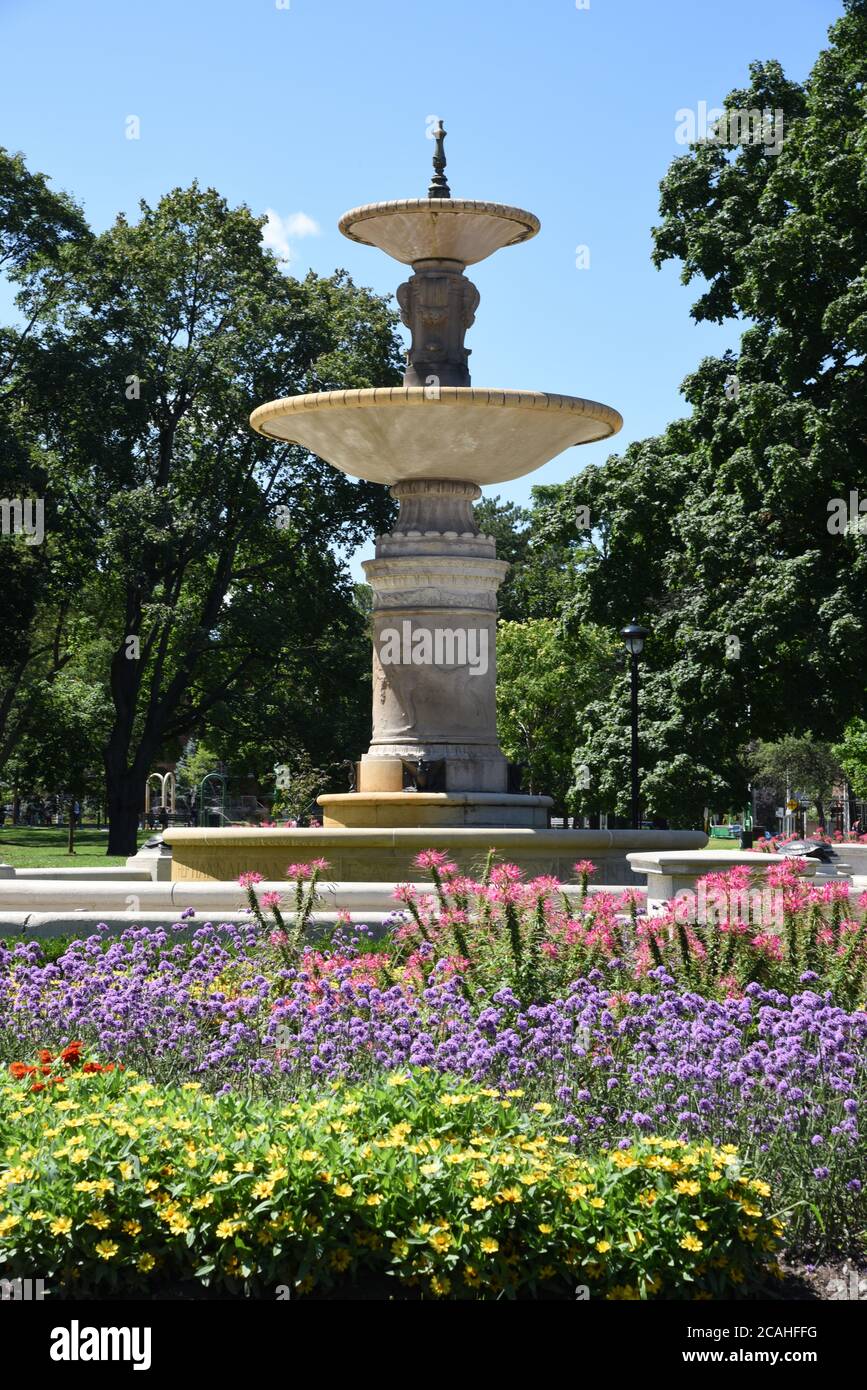Gage Park Fountain with Flowers in Hamilton Ontario Stock Photo Alamy
