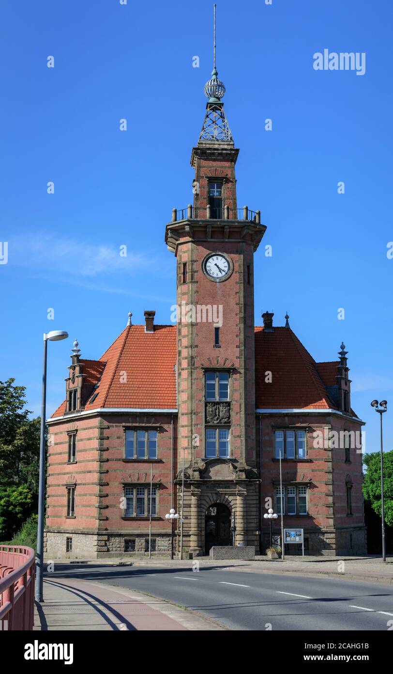 The  Old Port Authority historic landmark building and harbour master's office, Port of Dortmund, NRW, Germany Stock Photo