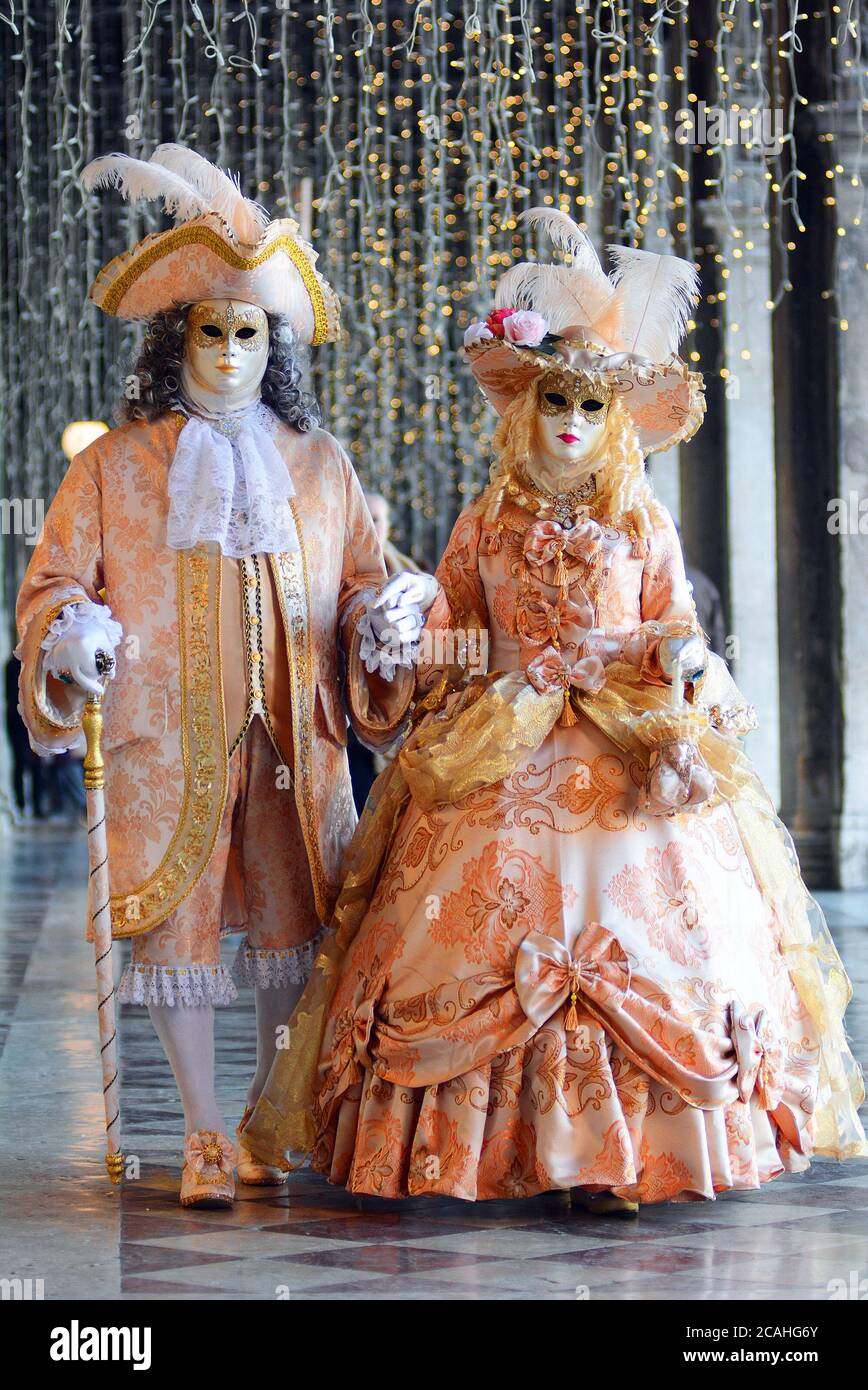 masks and costumes of the venetian carnival Stock Photo - Alamy