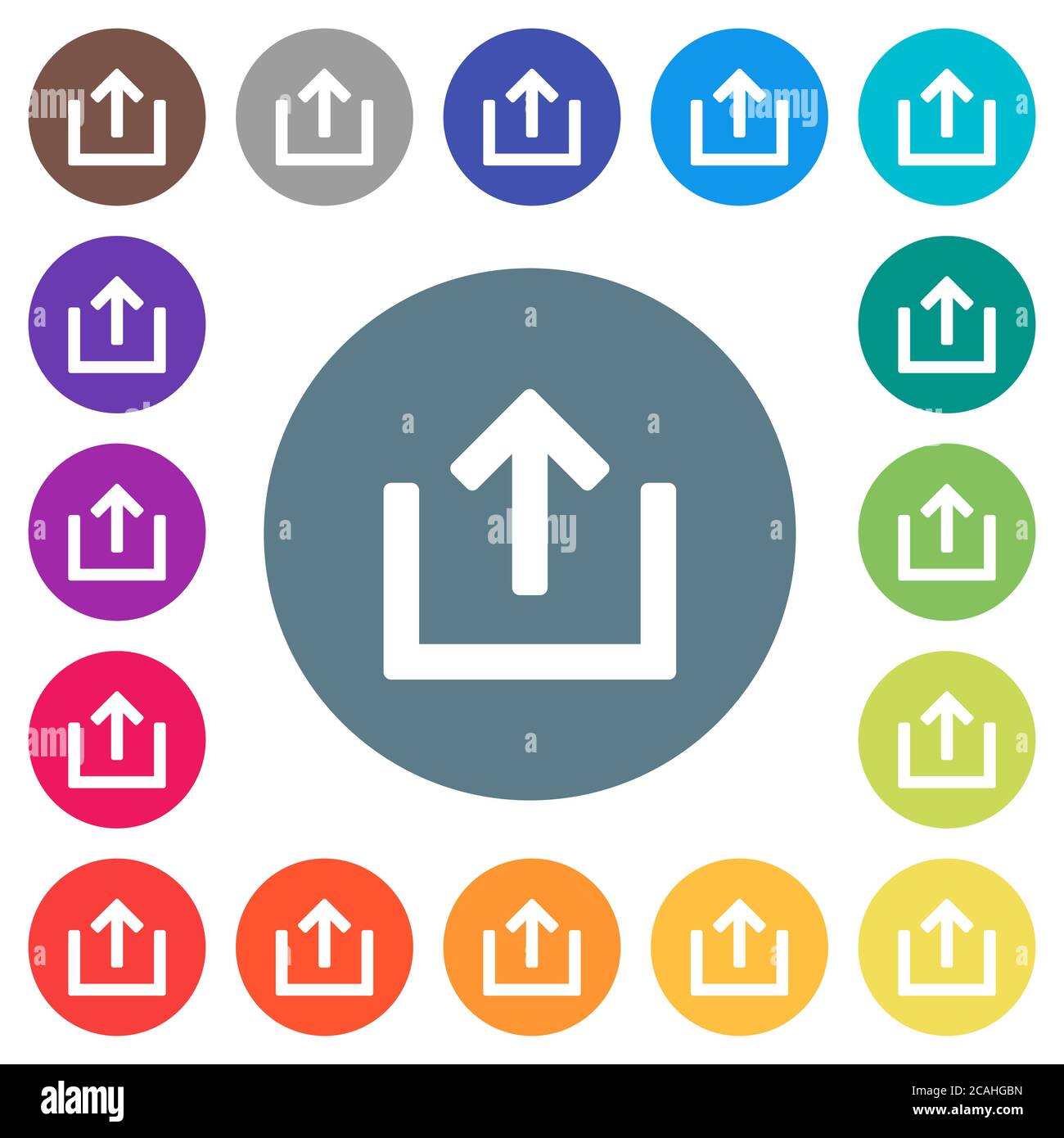 Export item flat white icons on round color backgrounds. 17 background ...