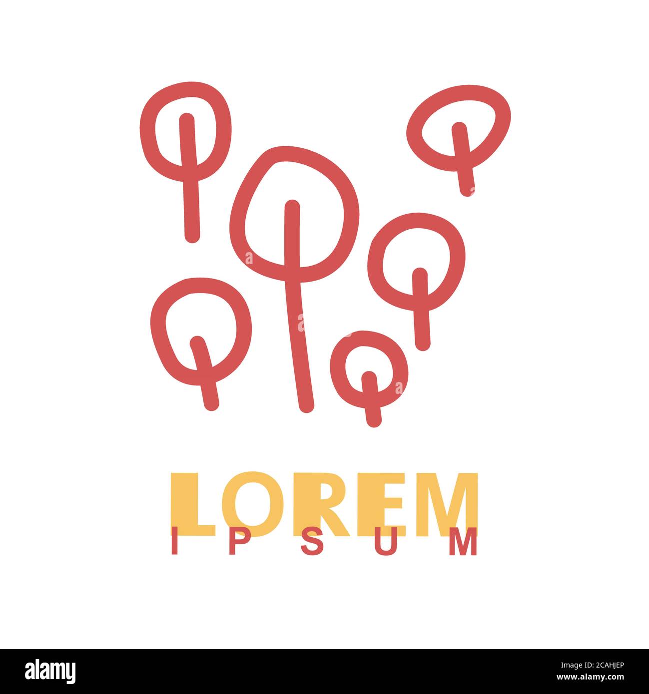 pink trees logos suitable for fashion and clothing industry, middle