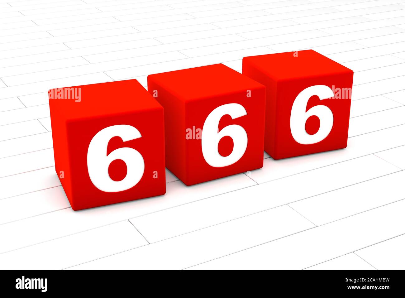 3D illustration of the symbolic number 666 Stock Photo