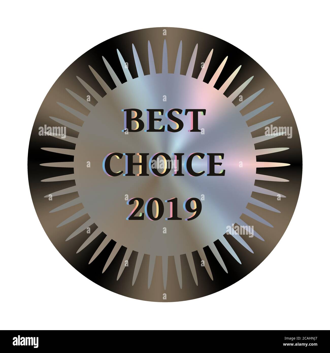 Best choice round hologram realistic sticker. Vector element for product quality guarantee Stock Vector