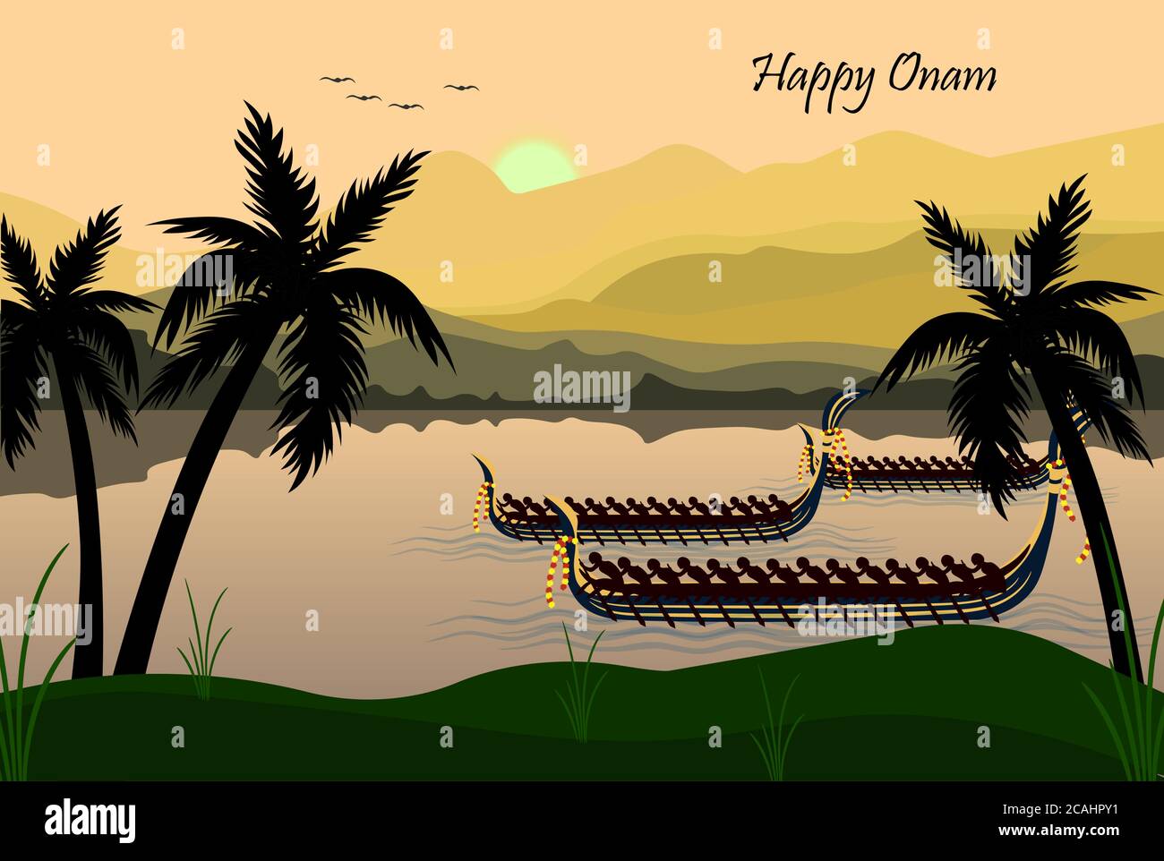 Kerala Boat Race Drawing Easy