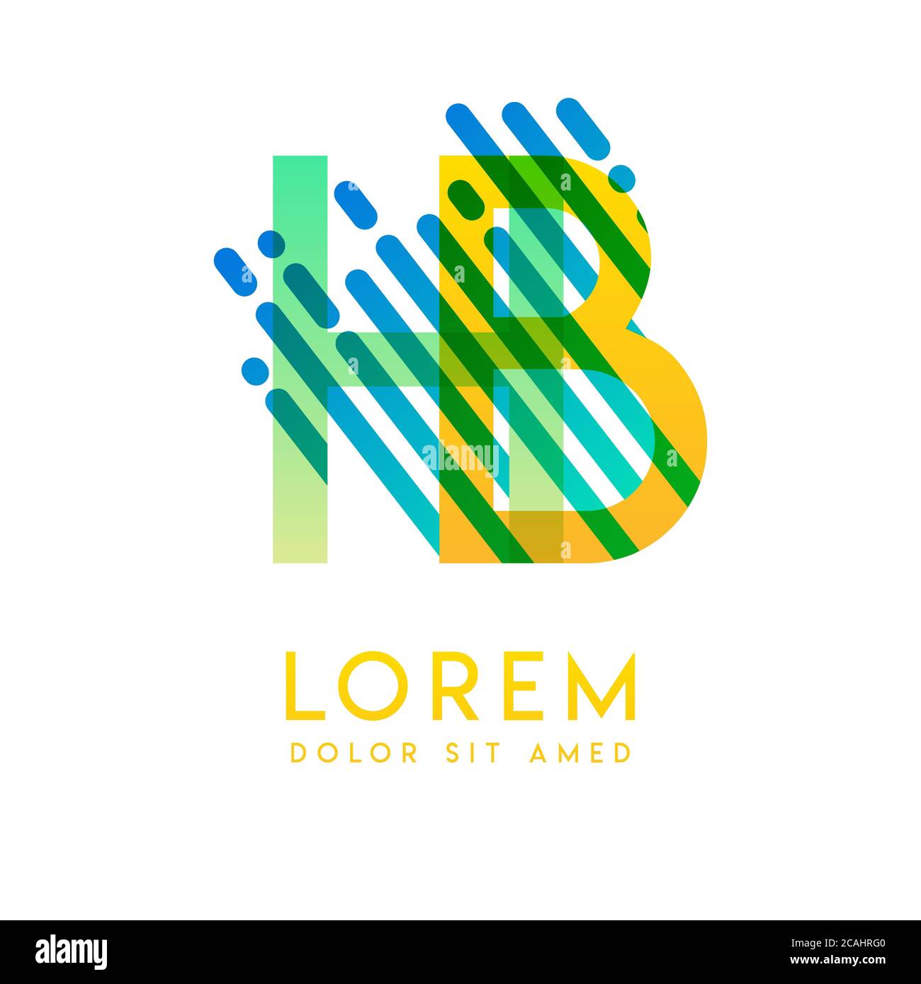 HB logo with the theme of galaxy speed and style that is suitable for creative and business industries. BH Letter Logo design for all webpage media an Stock Vector