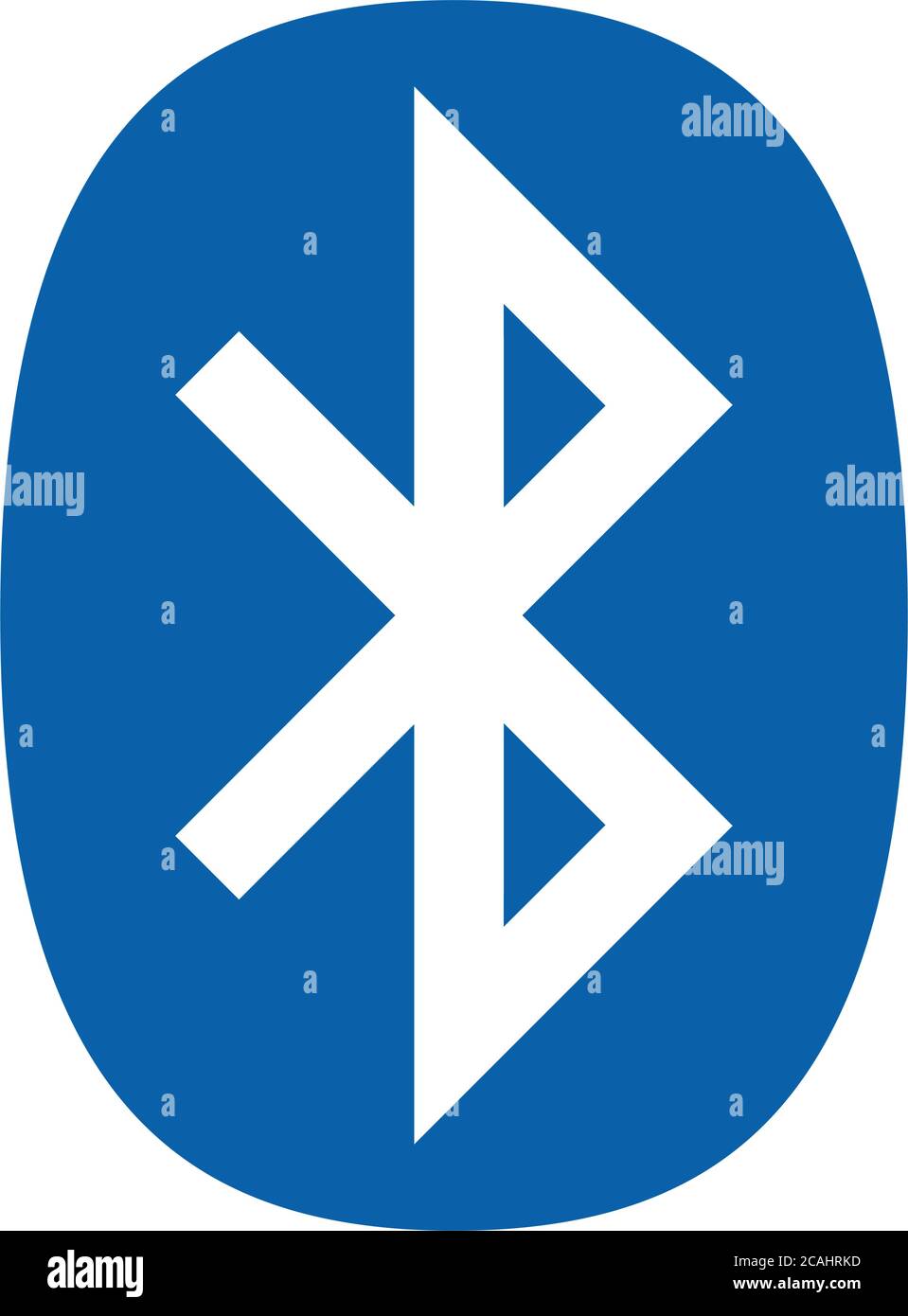 Bluetooth flat icon isolated blue and white for web and print. Stock Vector