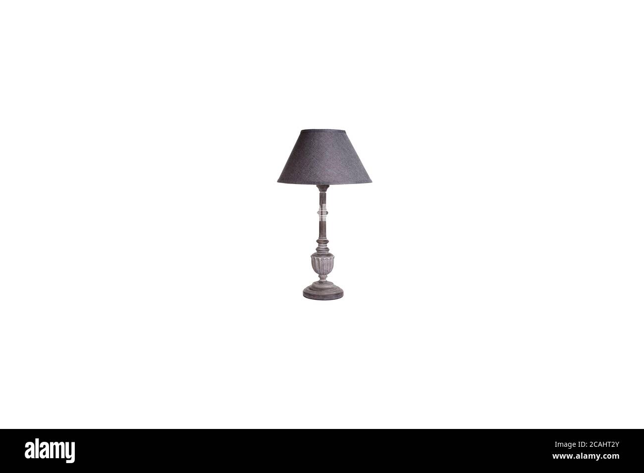 Dark Wood Colored Table Lamp And Shade With Stand On White Back Ground Stock Photo Alamy