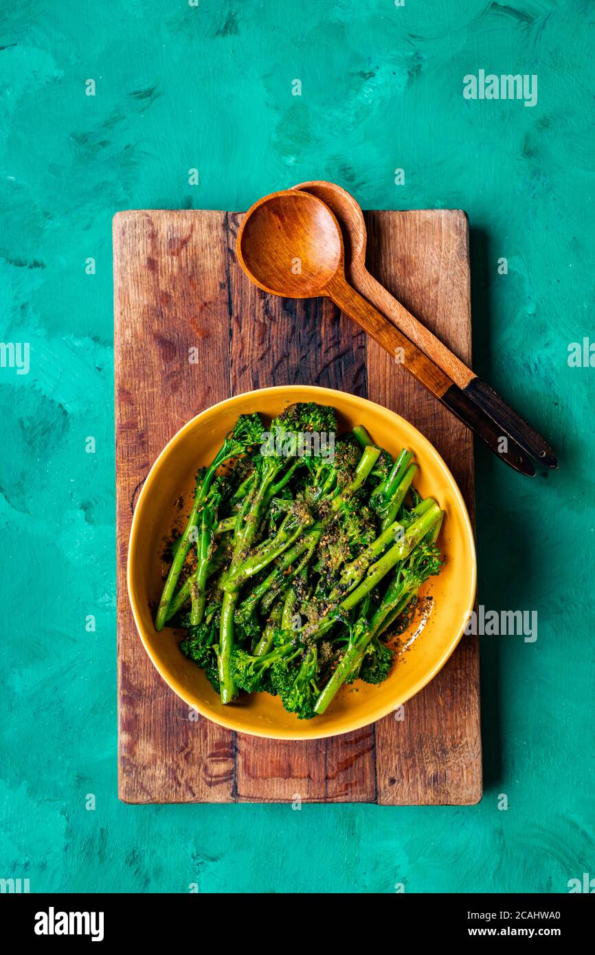 Grilled broccoli stems Stock Photo Alamy
