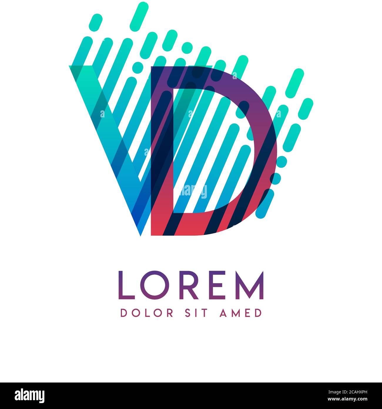 VD logo with the theme of galaxy speed and style that is suitable for creative and business industries. DV Letter Logo design for all webpage media an Stock Vector