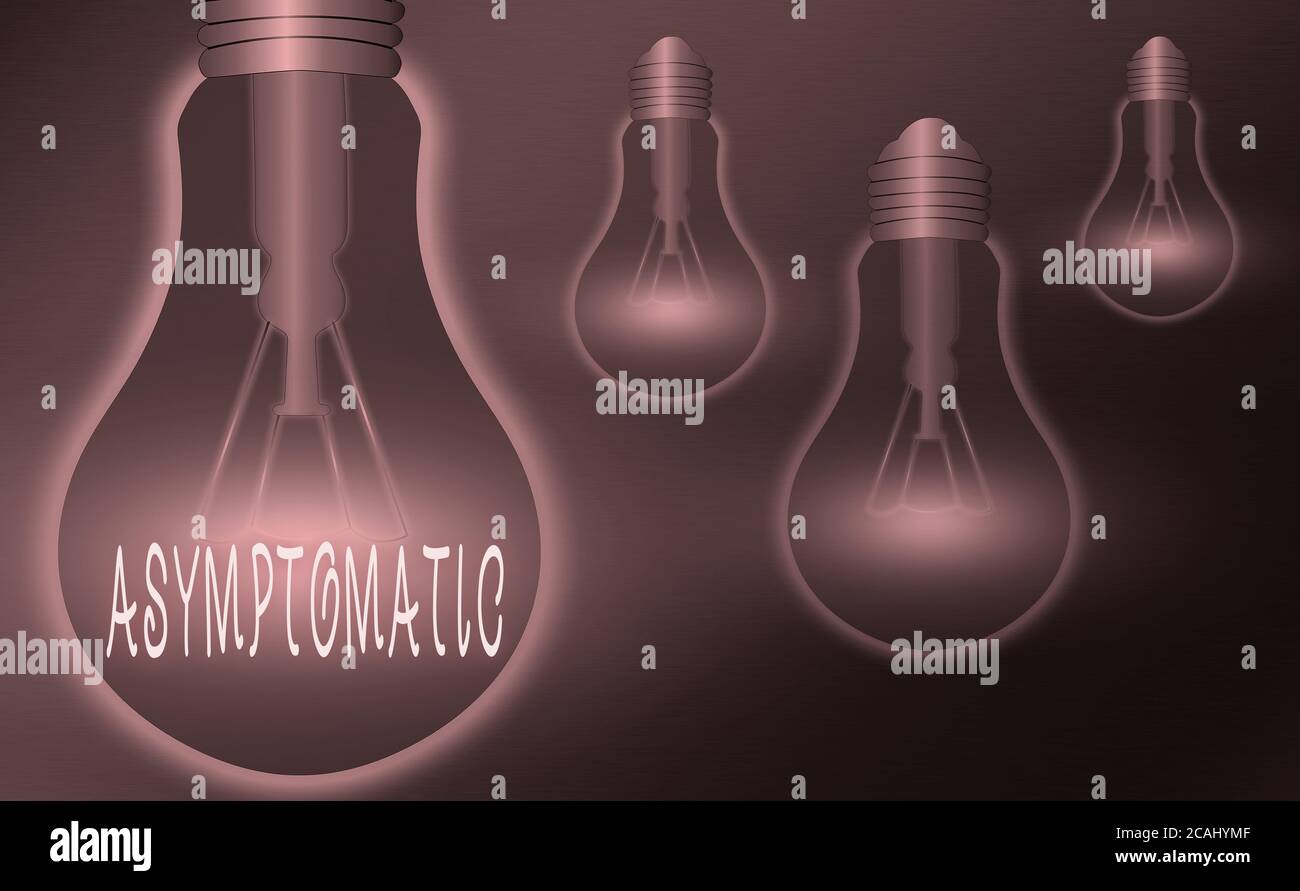 Writing note showing Asymptomatic. Business concept for a condition or an individual producing or showing no symptoms Realistic colored vintage light Stock Photo