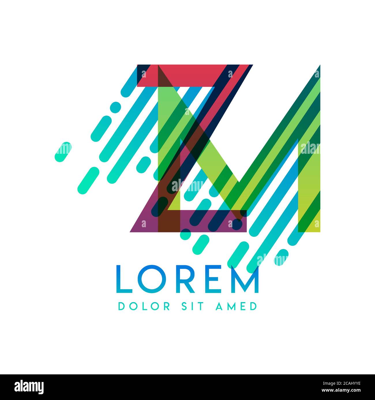 ZM logo with the theme of galaxy speed and style that is suitable for creative and business industries. MZ Letter Logo design for all webpage media an Stock Vector