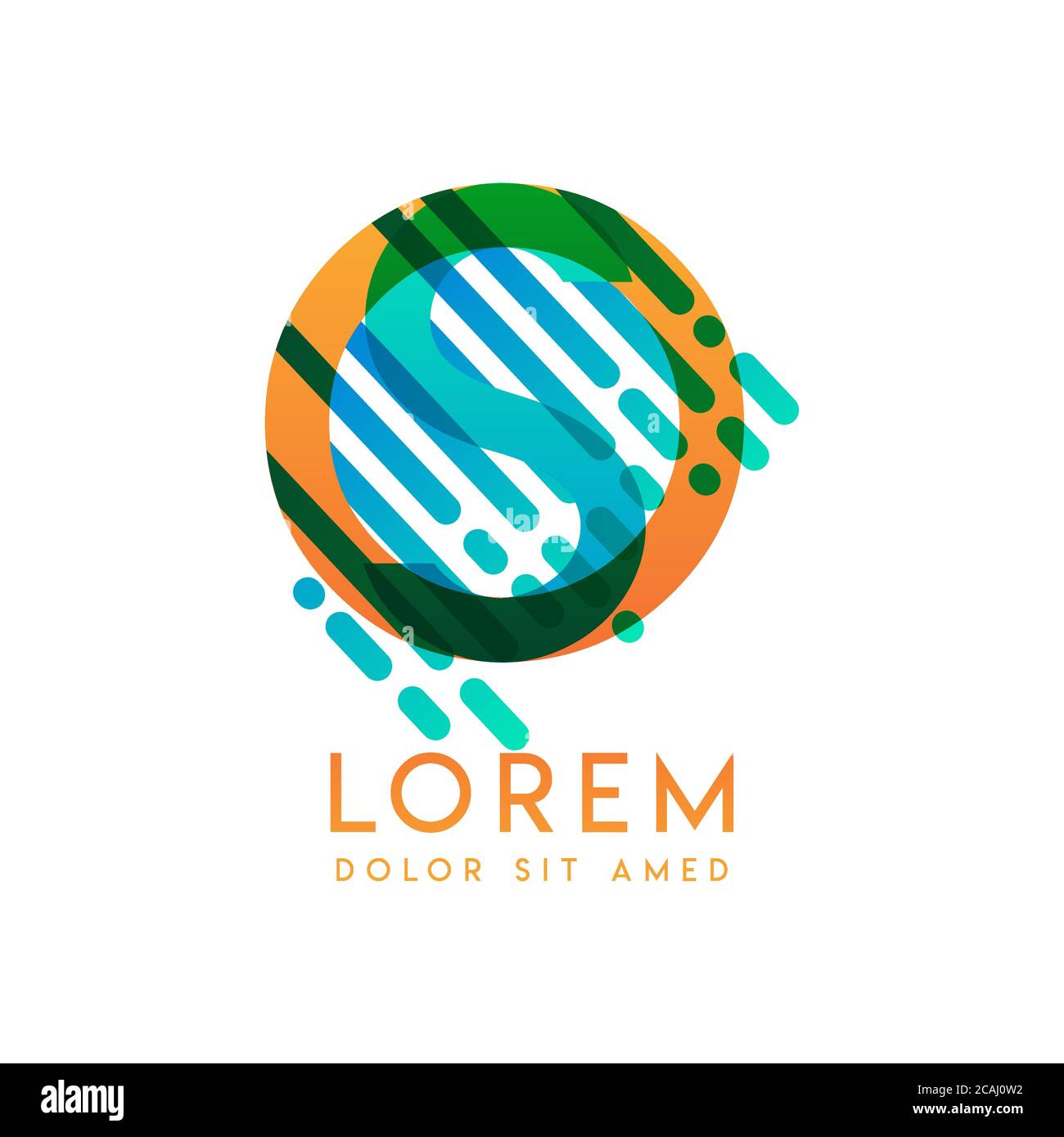 SO logo with the theme of galaxy speed and style that is suitable for creative and business industries. OS Letter Logo design for all webpage media an Stock Vector