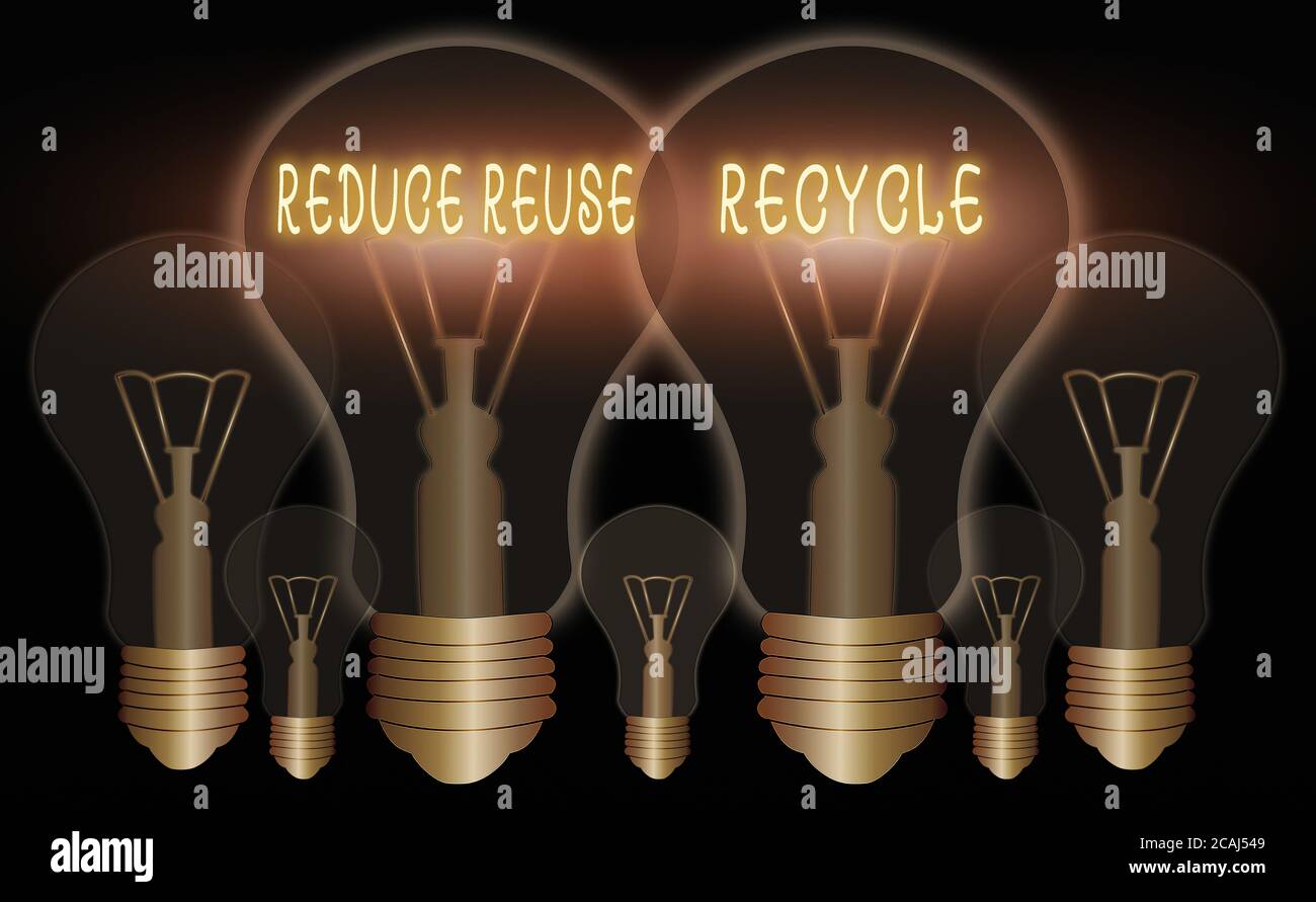 Word writing text Reduce Reuse Recycle. Business photo showcasing ...