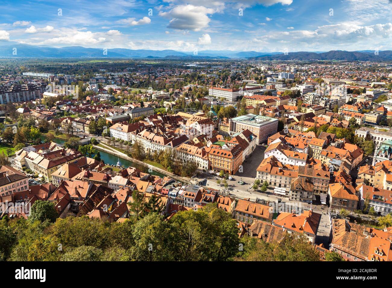 Aerial top view slovenian river hi-res stock photography and images - Alamy