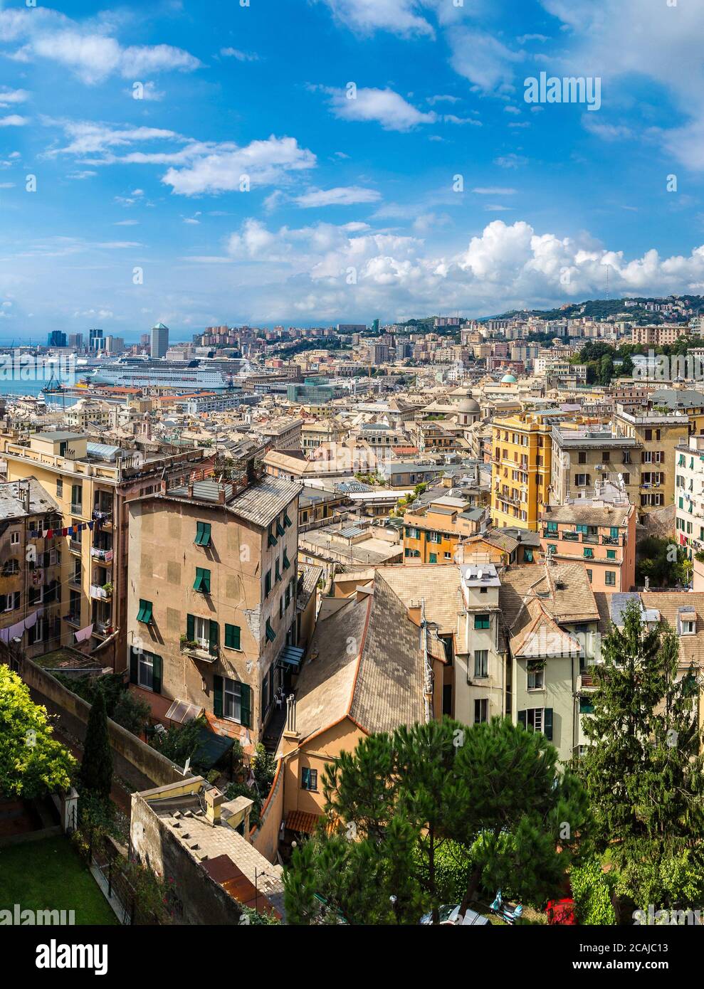 Genoa View Panorama center genoa sea hi-res stock photography and images - Alamy