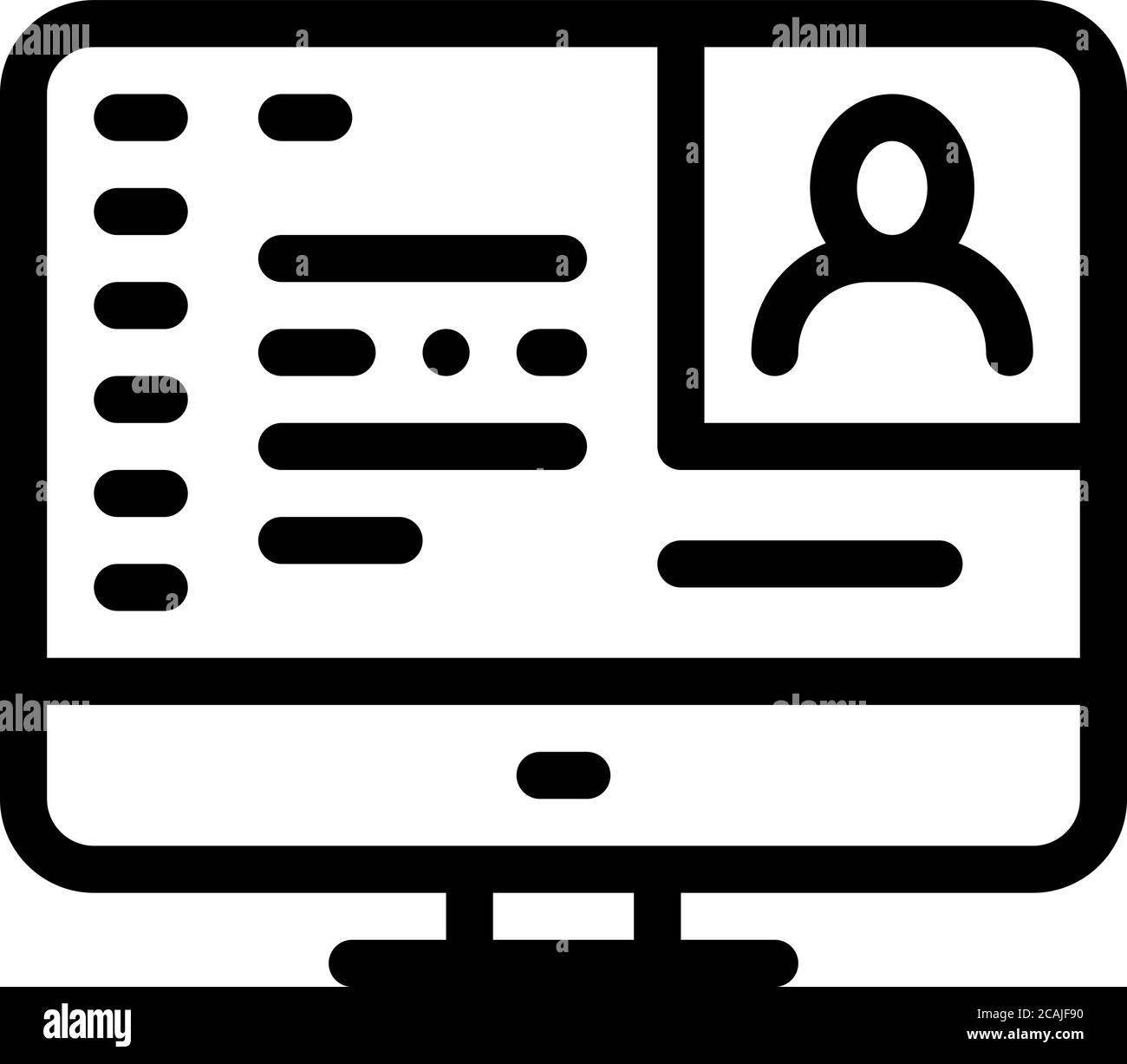 computer screen icon vector outline illustration Stock Vector Image ...