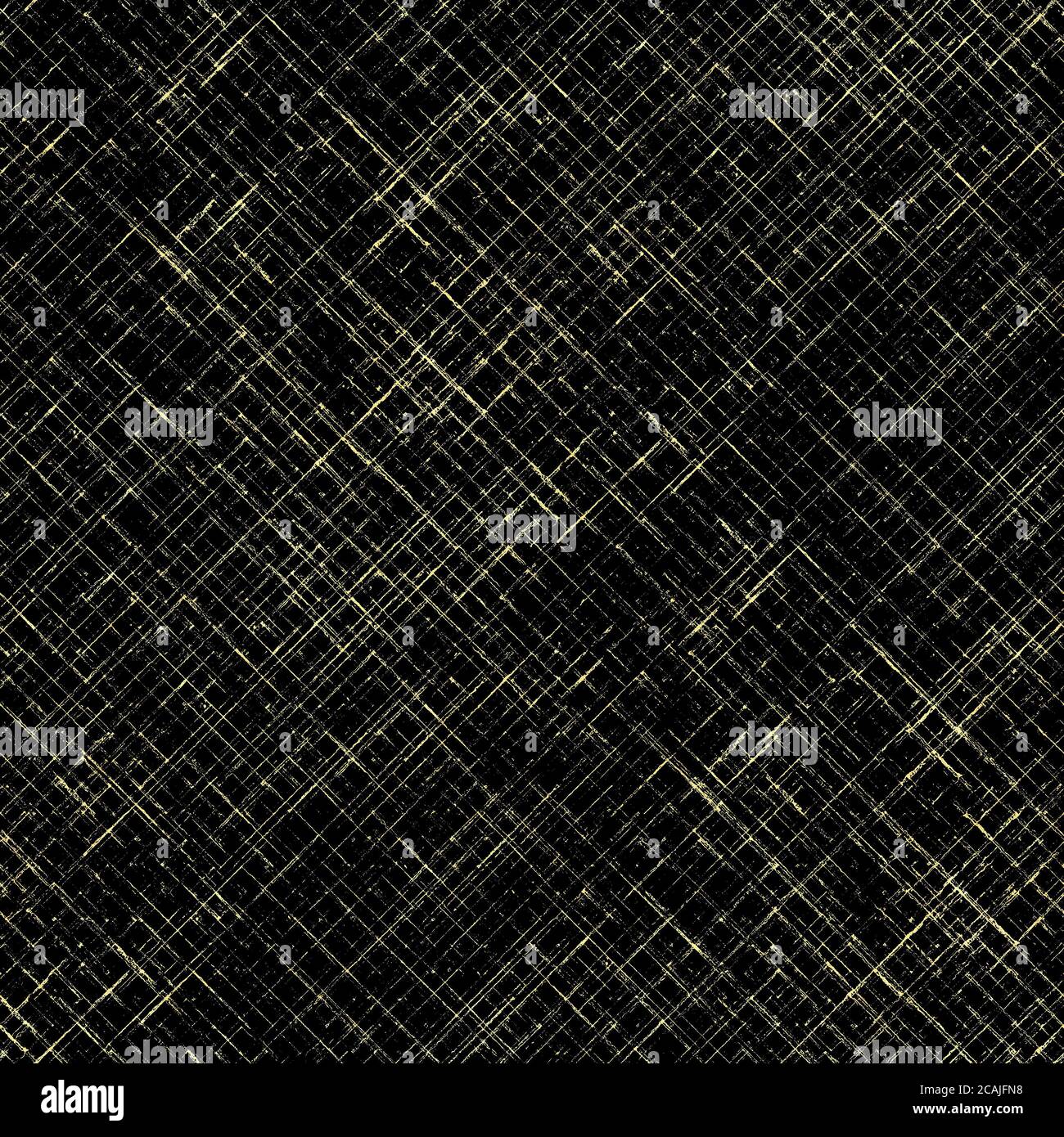 Gold seamless pattern. Striped grunge plaid black and yellow golden