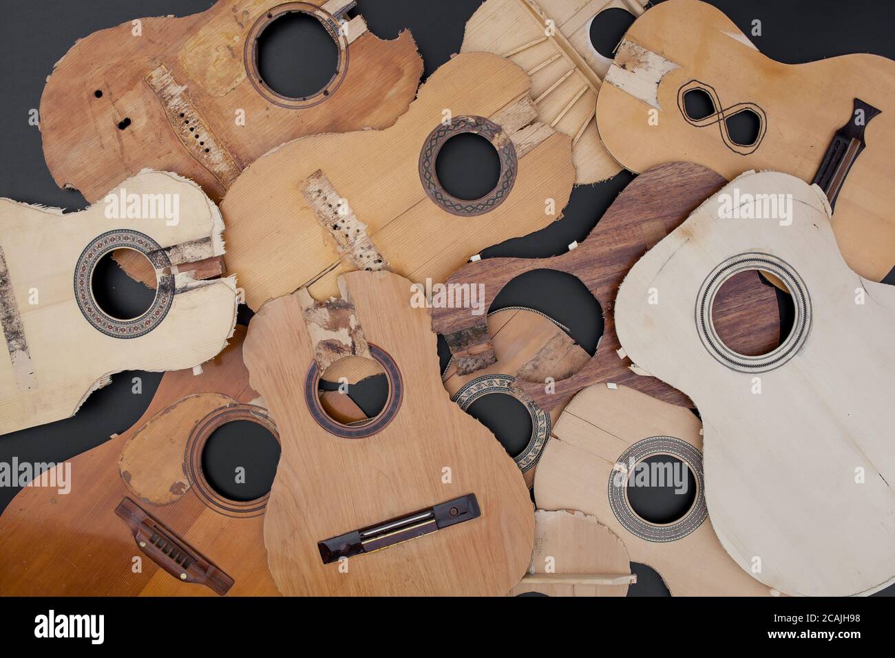Musical Instruments With Rusted Parts Old parts of broken guitars Stock Photo - Alamy