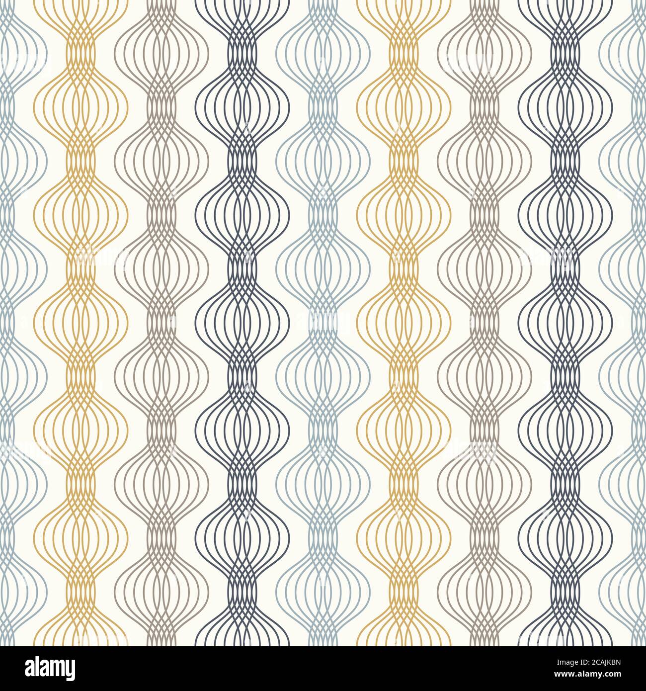 Ogee seamless vector curved pattern, abstract geometric background