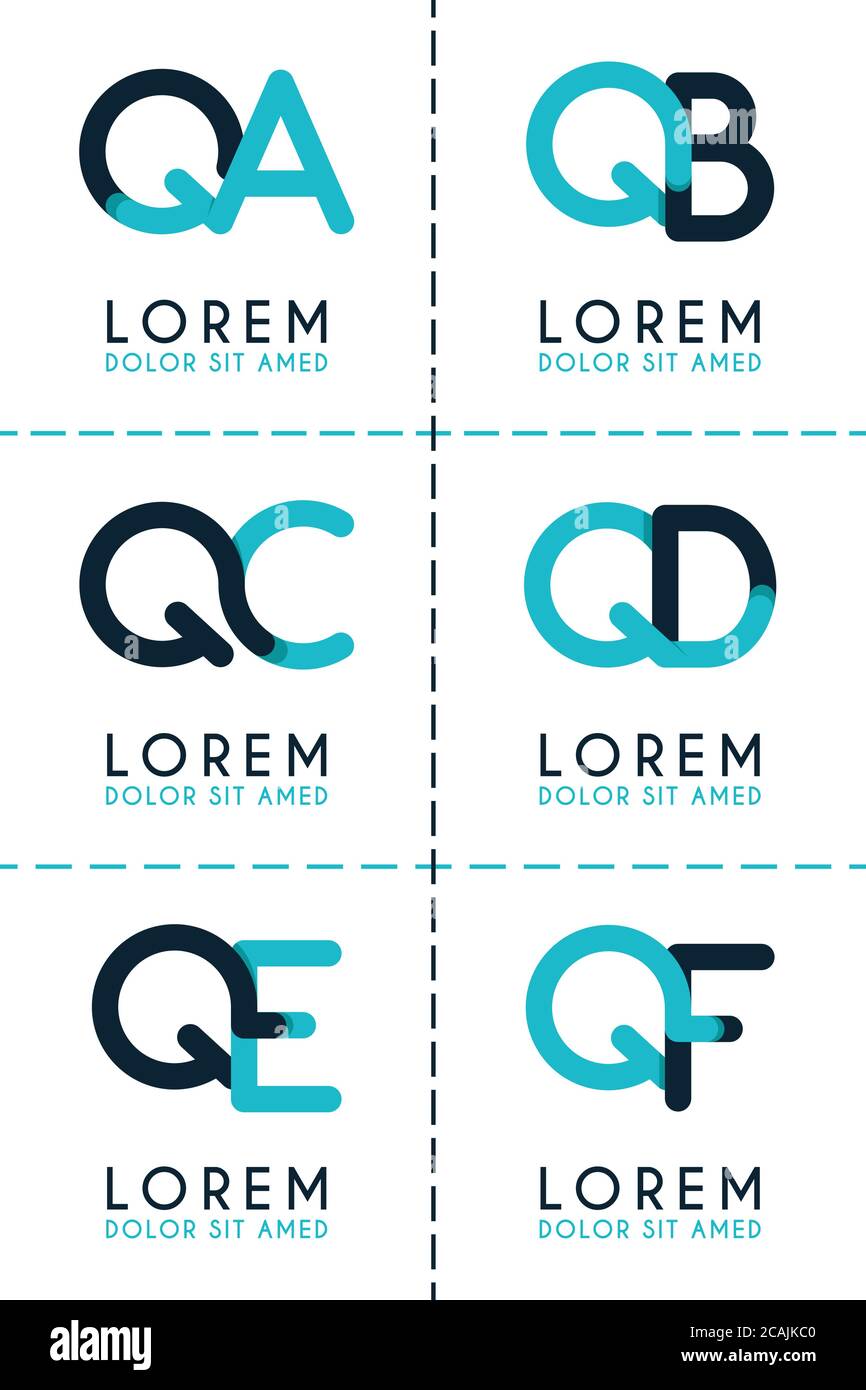 QA logo logo for business and company.QB template logo for poster. QC ...