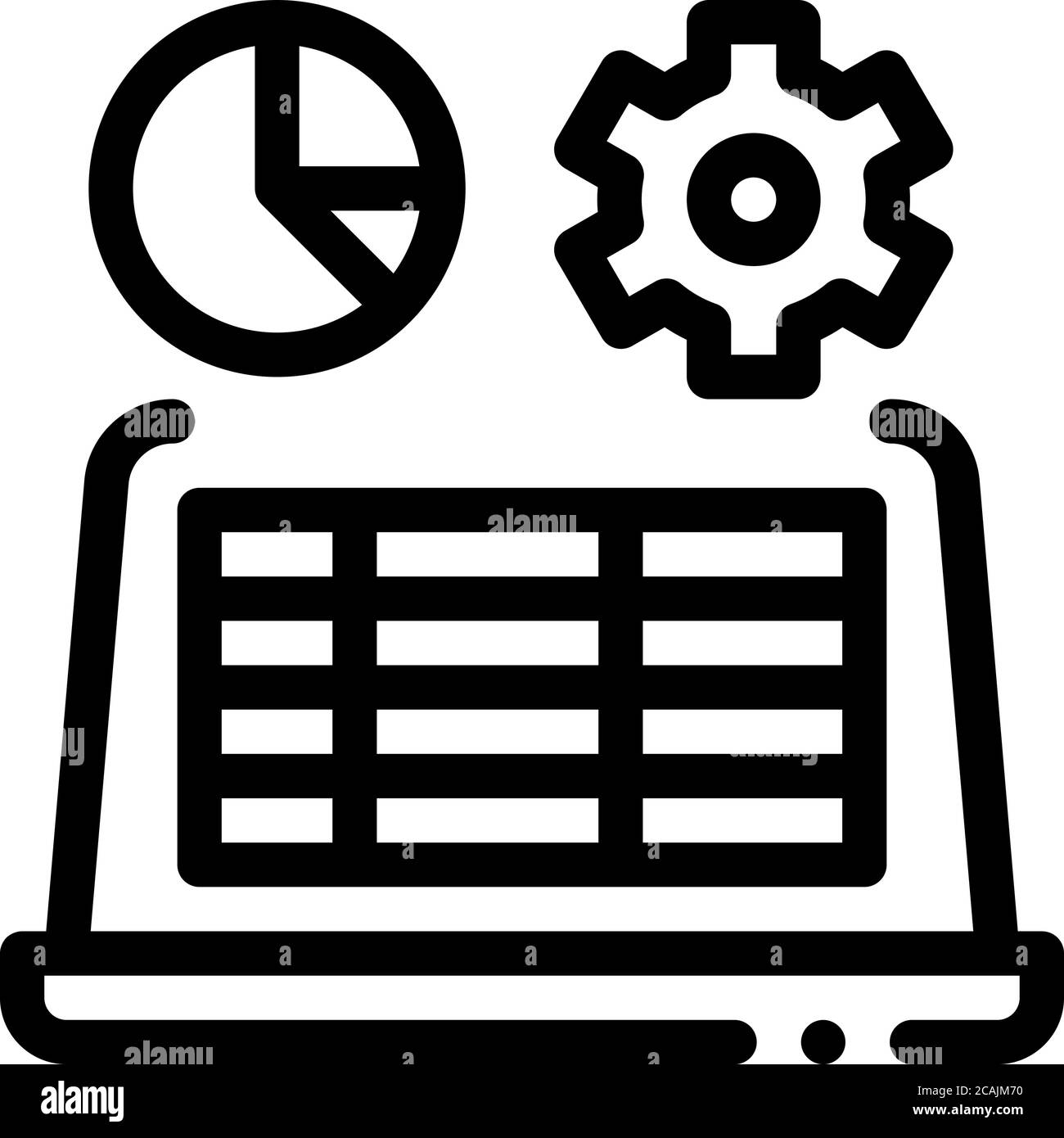 laptop working icon vector outline illustration Stock Vector Image ...